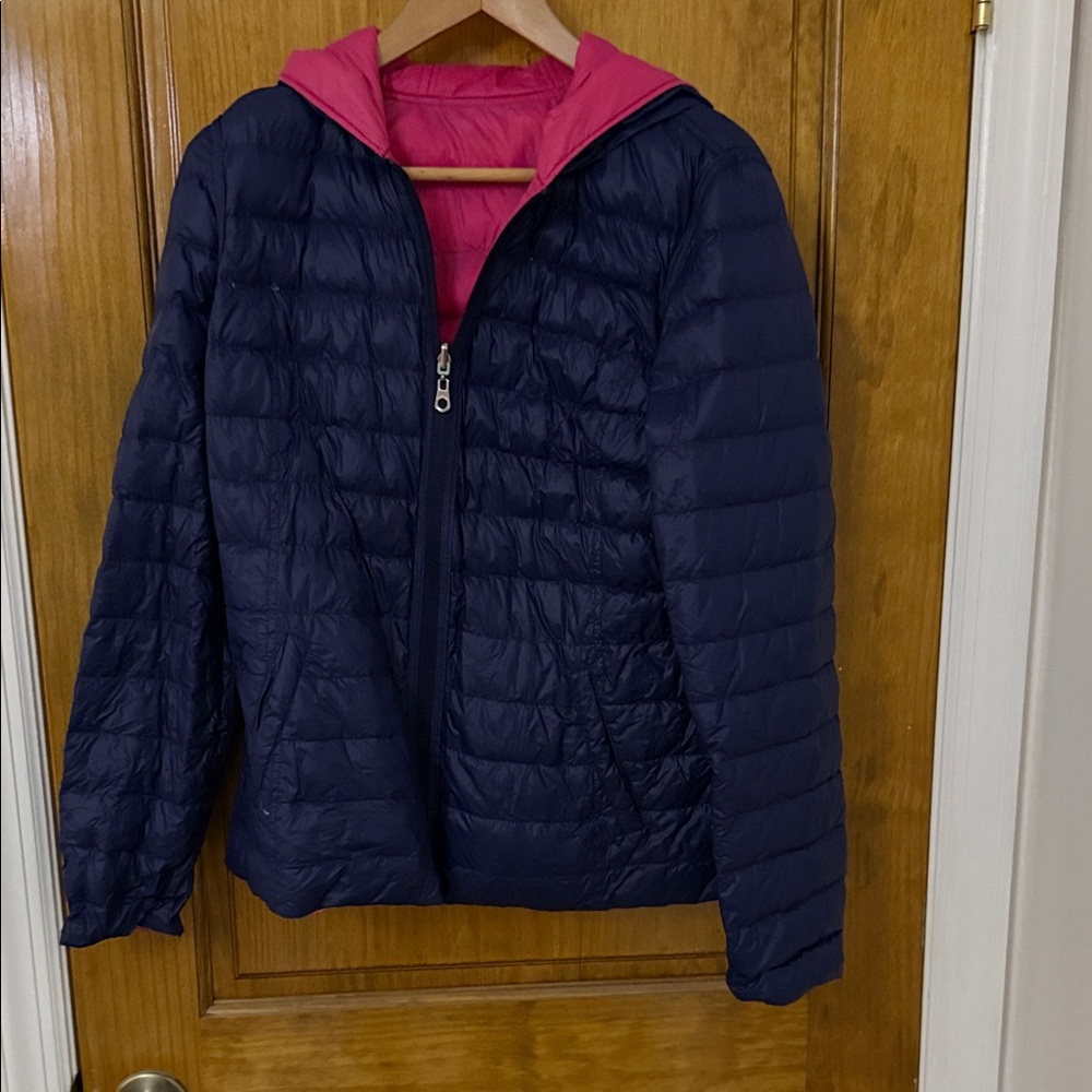 Nautica Reversible Navy and Pink Puffer Jacket